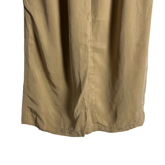 DONNI Twill Pleated Tan High Waist Wide Leg Trouser Pants Size Small - Picture 10 of 15